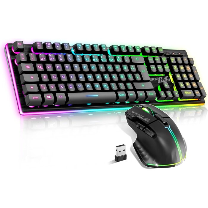 Kabelloses Gaming-Set: Tastatur & Maus, QWERTZ, RGB, bis zu 35% Rabatt