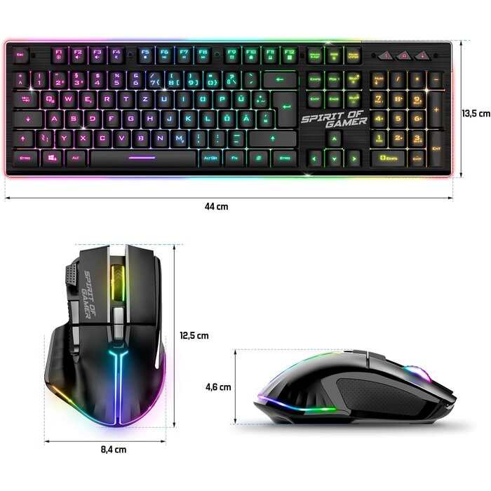 Kabelloses Gaming-Set: Tastatur & Maus, QWERTZ, RGB, bis zu 35% Rabatt
