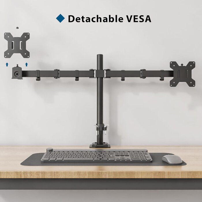 Ergonomische Monitorhalterung für 2 Bildschirme bis 27 Zoll - bis zu 35% Rabatt