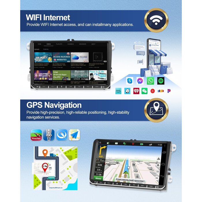 Android 13 Autoradio für VW & Skoda - 9 Zoll Touchscreen - bis zu 35% Rabatt