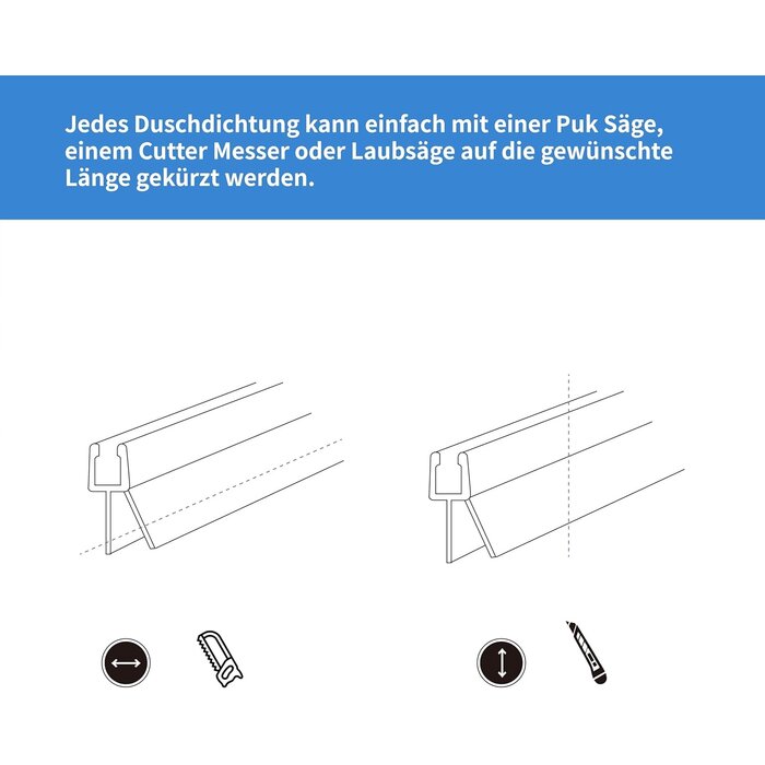 Duschdichtung 2er-Set 80cm - Für 4-6mm Glas - Jetzt bis zu 35% Rabatt