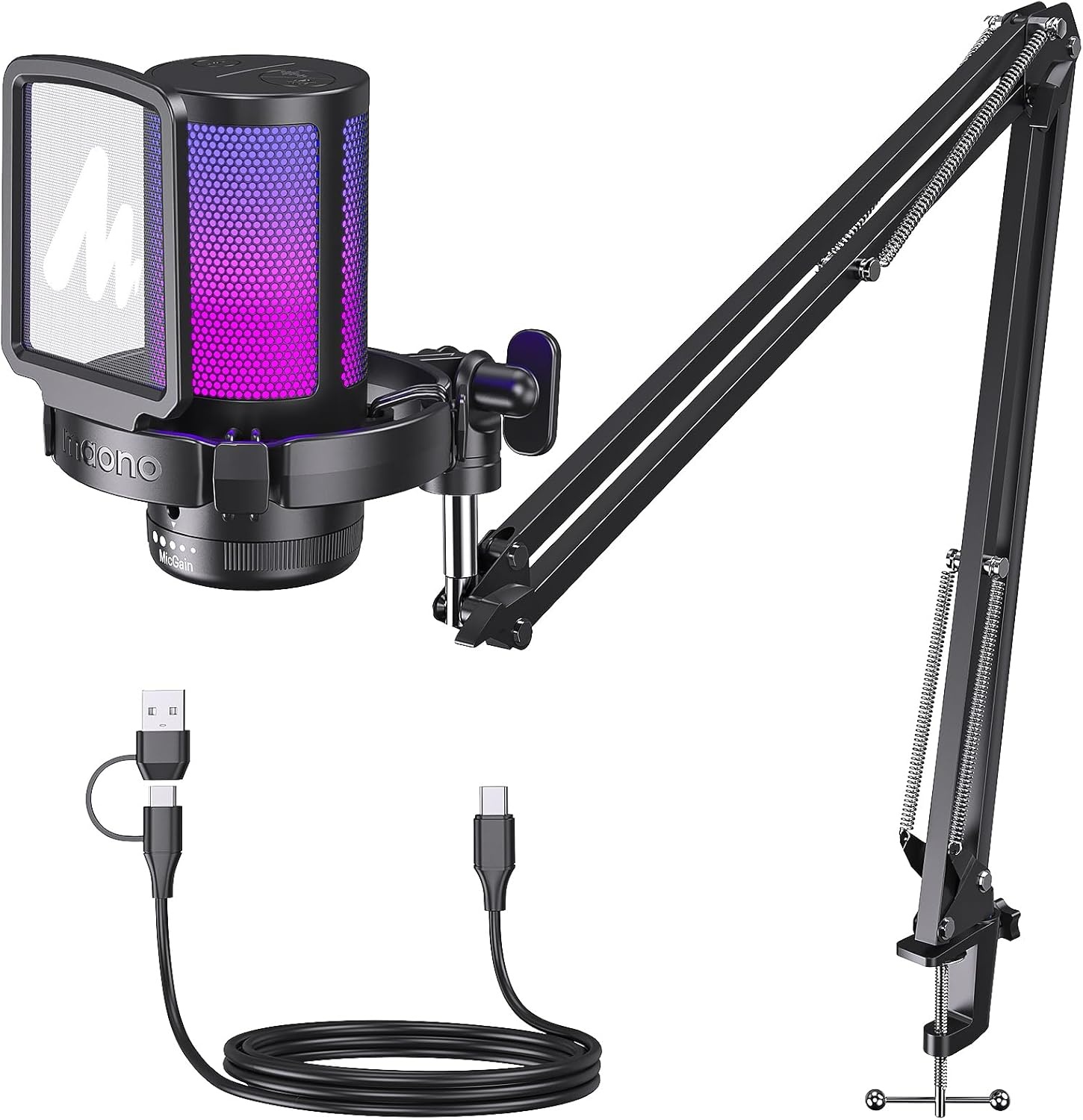 USB-Kondensatormikrofon mit RGB-Beleuchtung - bis zu 35% Rabatt im Outlet