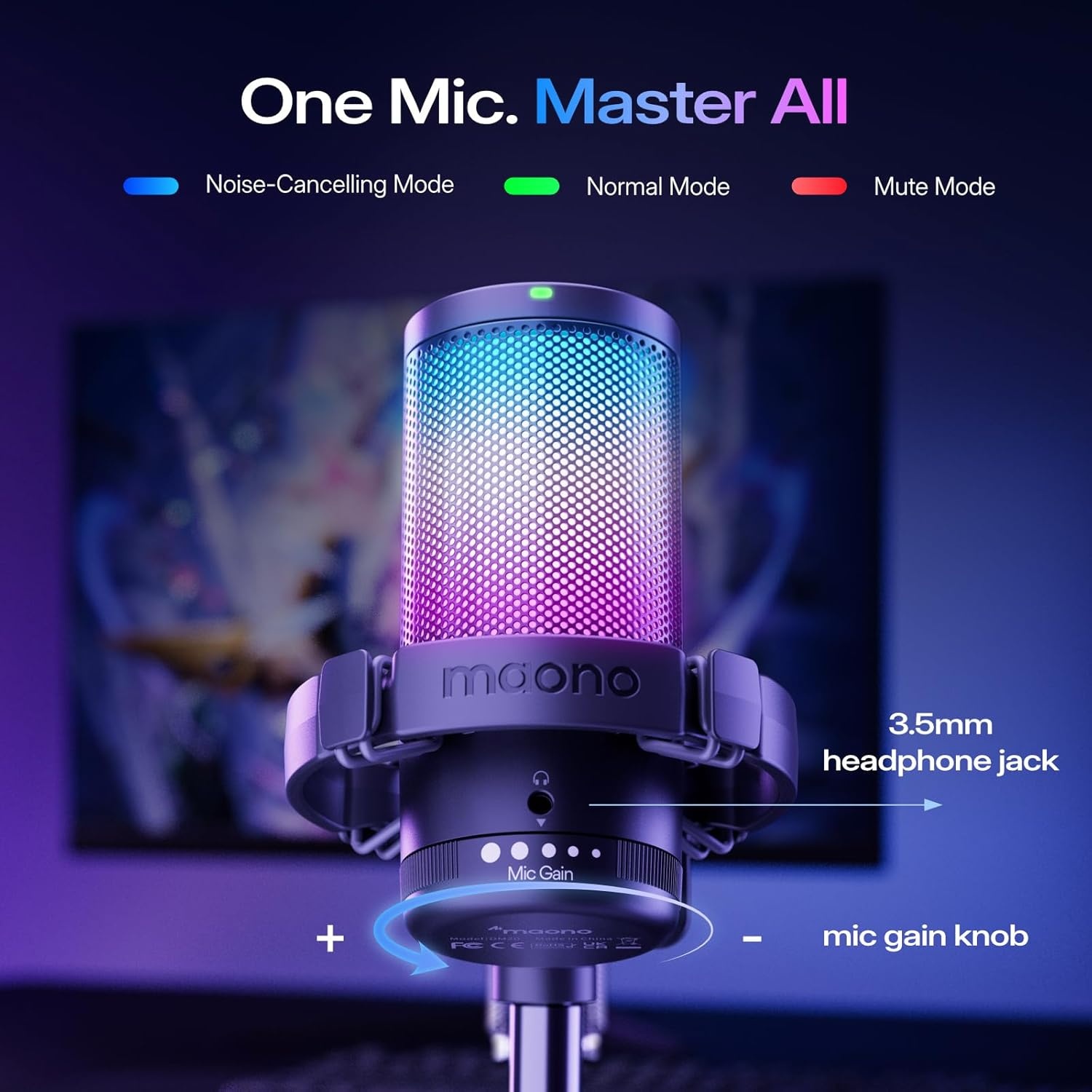 USB-Kondensatormikrofon mit RGB-Beleuchtung - bis zu 35% Rabatt im Outlet