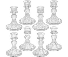 8-tlg. Glaskerzenhalter Set - Transparent & Elegant - Sparen Sie bis zu 35 %