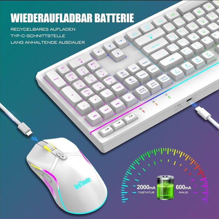 Kabelloses Gaming-Tastatur & Maus Set QWERTZ - bis zu 35 % Rabatt