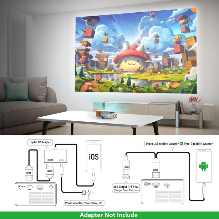 Tragbarer Mini LED-Beamer Full HD - Jetzt bis zu 35 % Rabatt sichern