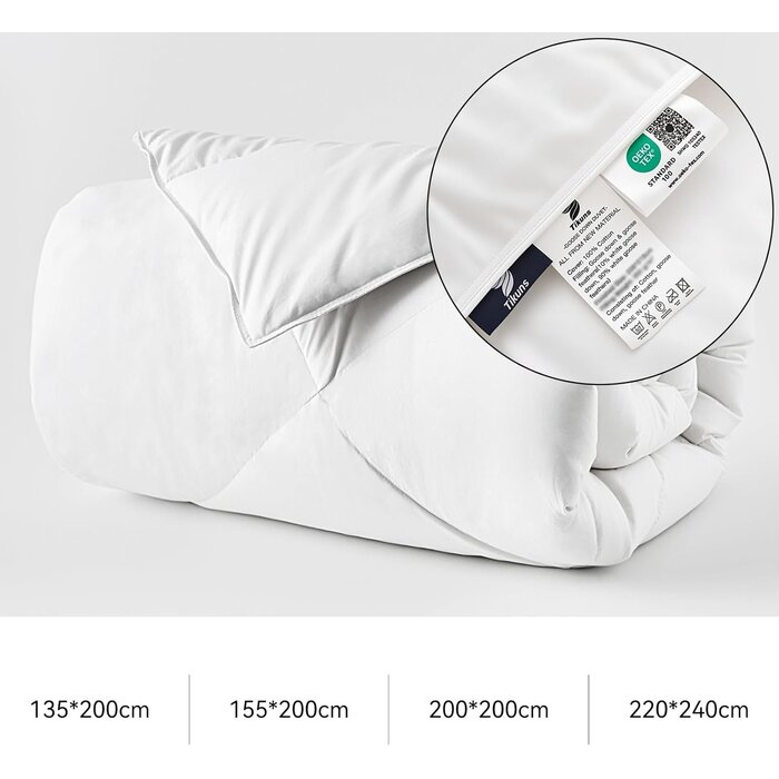 Warme Daunendecke 155x220cm - Winterbettdecke - Jetzt bis zu 35% Rabatt