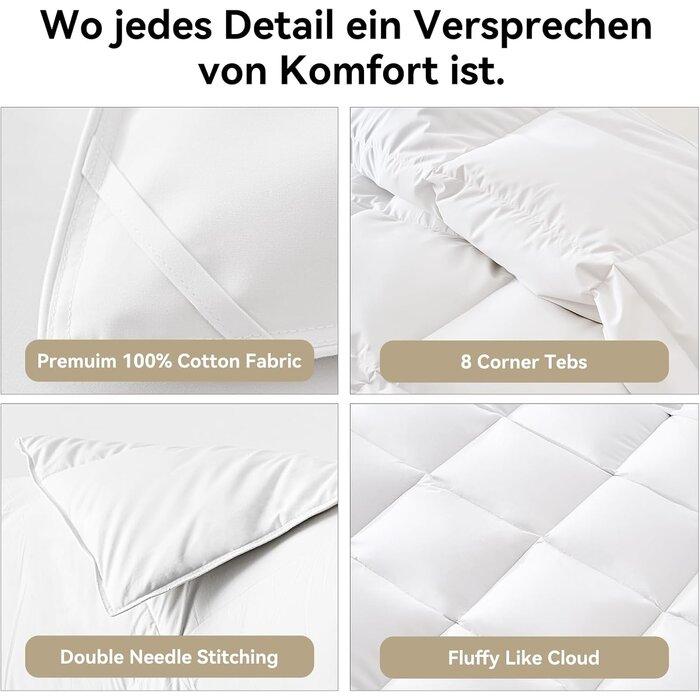 Warme Daunendecke 155x220cm - Winterbettdecke - Jetzt bis zu 35% Rabatt