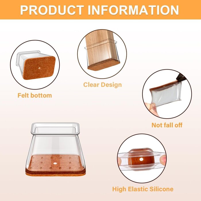20er Set Stuhlbeinkappen, rechteckig, Silikon, Bodenschutz, bis zu 35% Rabatt