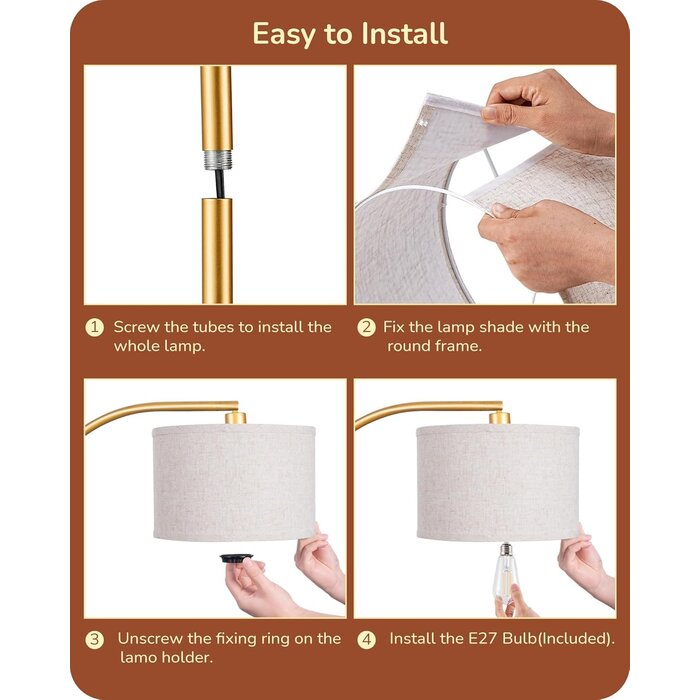 Elegante Bogenlampe in Gold - 161 cm - Outlet-Angebot bis zu 35% Rabatt