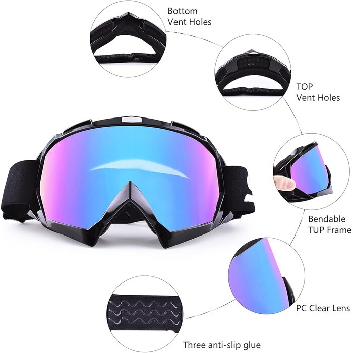 Profi Motocross-Schutzbrille für Moto & Ski - bis zu 35% Rabatt