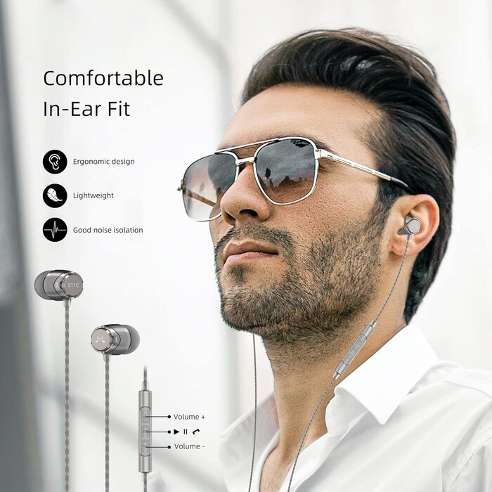 HiFi In-Ear-Kopfhörer mit Mikrofon - Braun - Jetzt bis zu 35% Rabatt