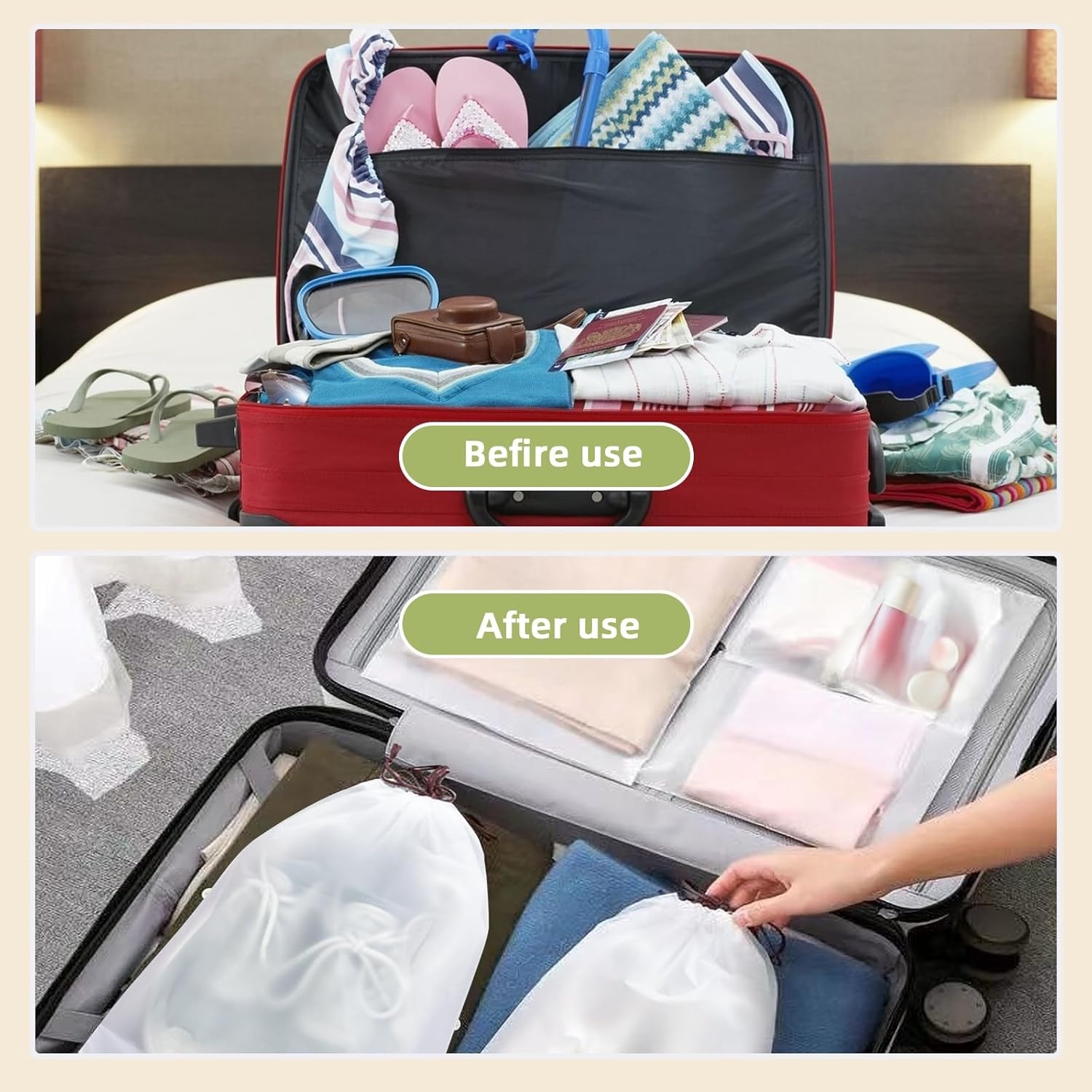 10-tlg. Schuhbeutel Set, wasserdicht, transparent - bis zu 35 % Rabatt!