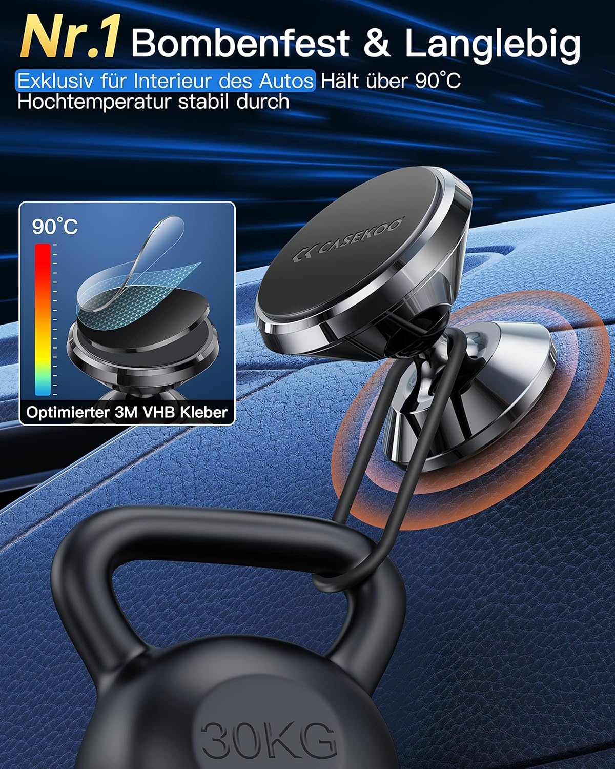 Magnetische Autohalterung, 360° drehbar, Alu - Bis zu 35% Rabatt