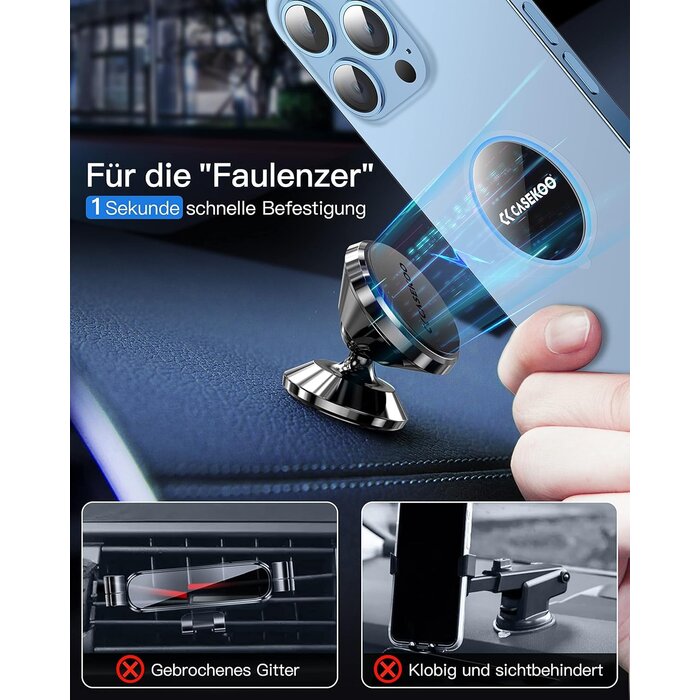 Magnetische Autohalterung, 360° drehbar, Alu - Bis zu 35% Rabatt
