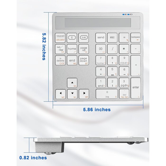 2-in-1 Bluetooth Ziffernblock & Taschenrechner Aluminium - bis zu 35% Rabatt