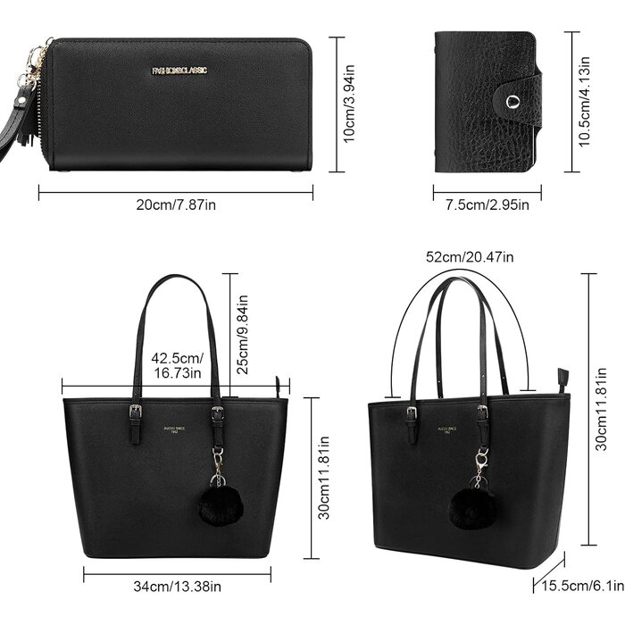 Elegante Damen Laptop-Tasche (15,6 Zoll) - Schwarz - bis zu 35% Rabatt