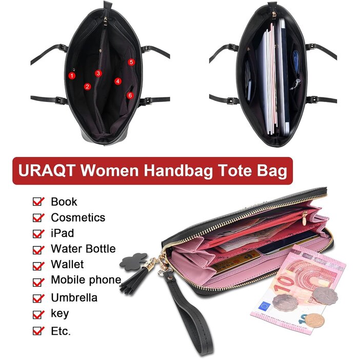Elegante Damen Laptop-Tasche (15,6 Zoll) - Schwarz - bis zu 35% Rabatt