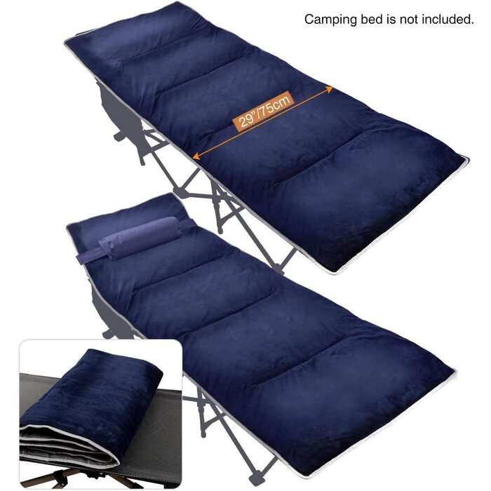 Campingbett-Auflage 190x75 cm Nachtblau - Jetzt bis zu 35% sparen!