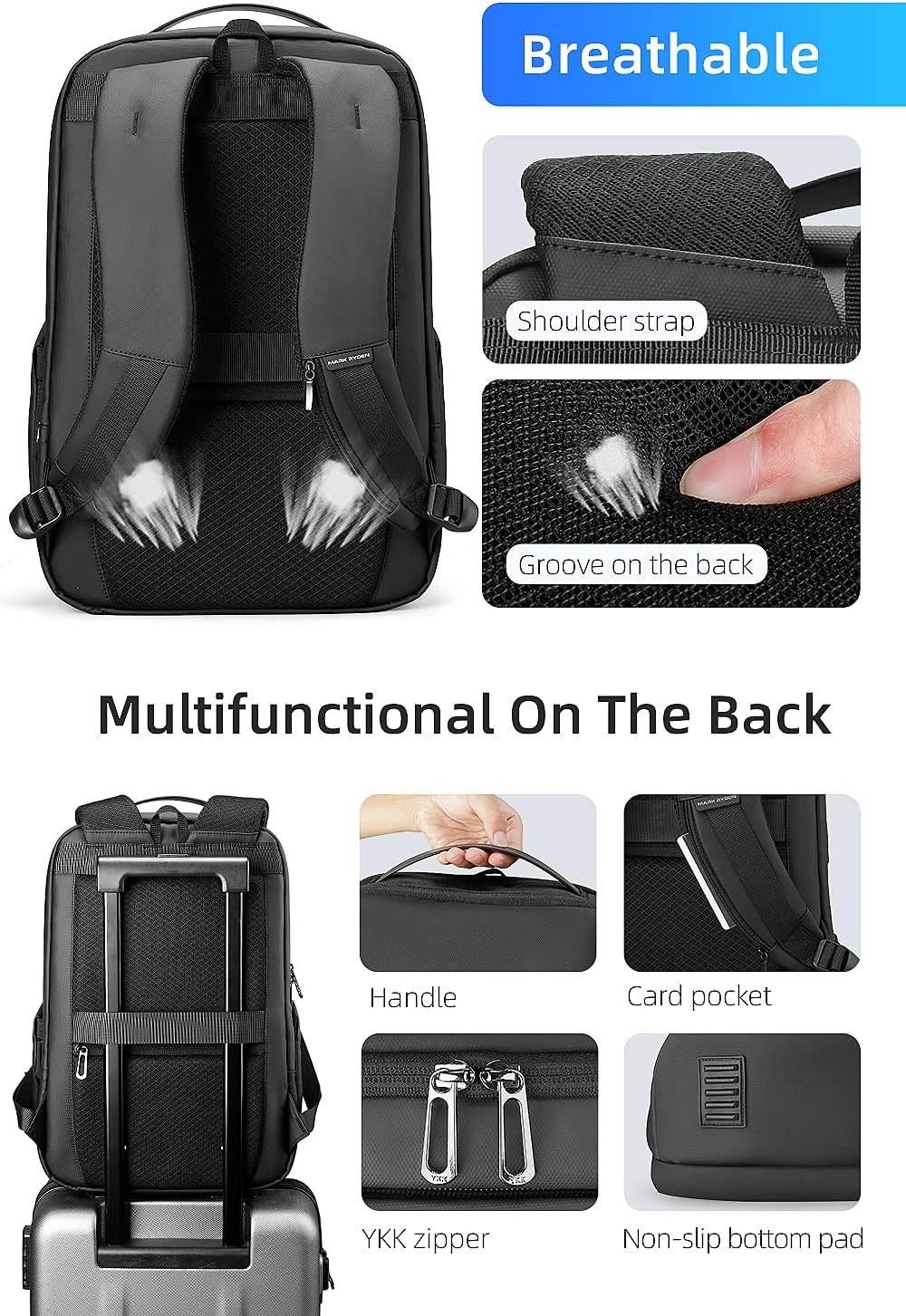 Laptop-Rucksack 15,6 Zoll bis zu 35% Rabatt - Wasserabweisende Business-Tasche