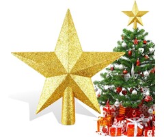 Weihnachtsbaumspitze Stern Gold 20 cm - jetzt bis zu 35 % günstiger