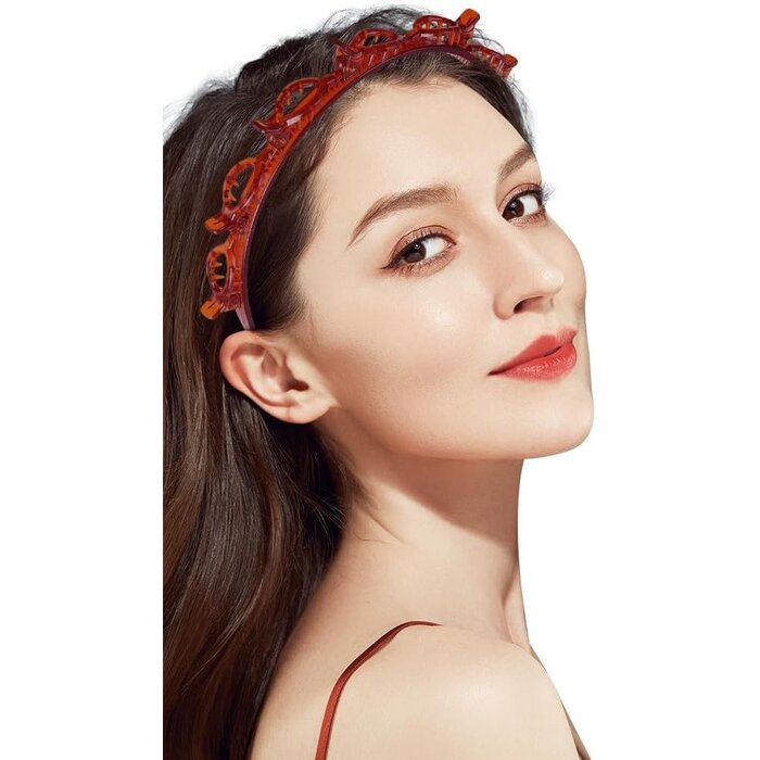 Stylisches Haarband mit 8 Clips - 2er-Set Rot - Sparen Sie bis zu 35%