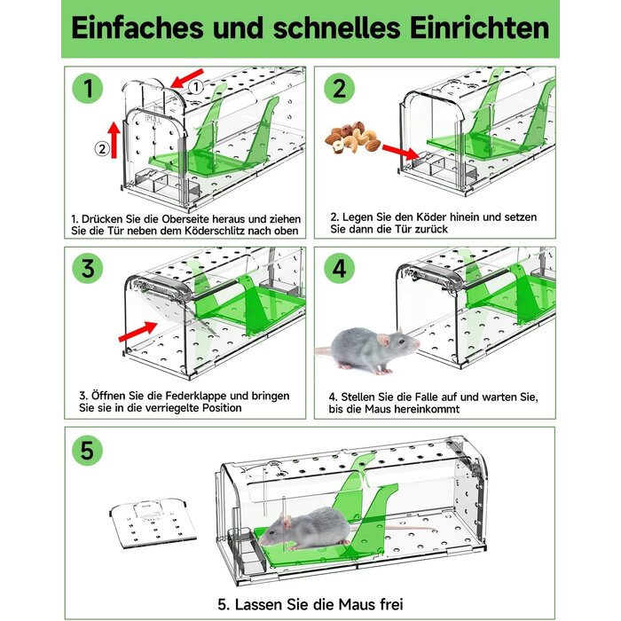 4x Humane Lebend-Mausefallen - Tierschutzfreundlich - jetzt bis zu 35% sparen