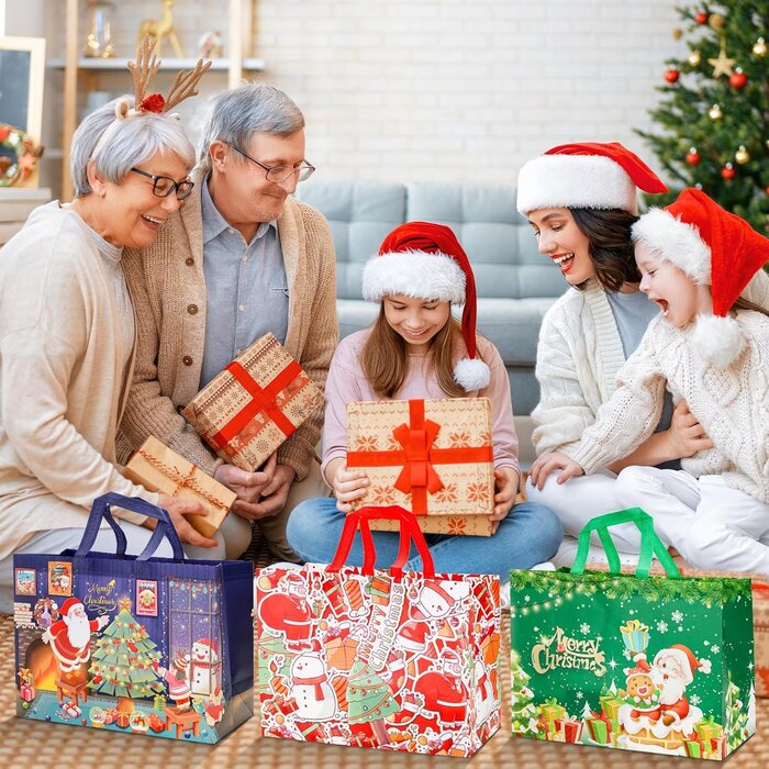 12er Set XXL Weihnachtstaschen - Wiederverwendbar, bis zu 35 % Rabatt