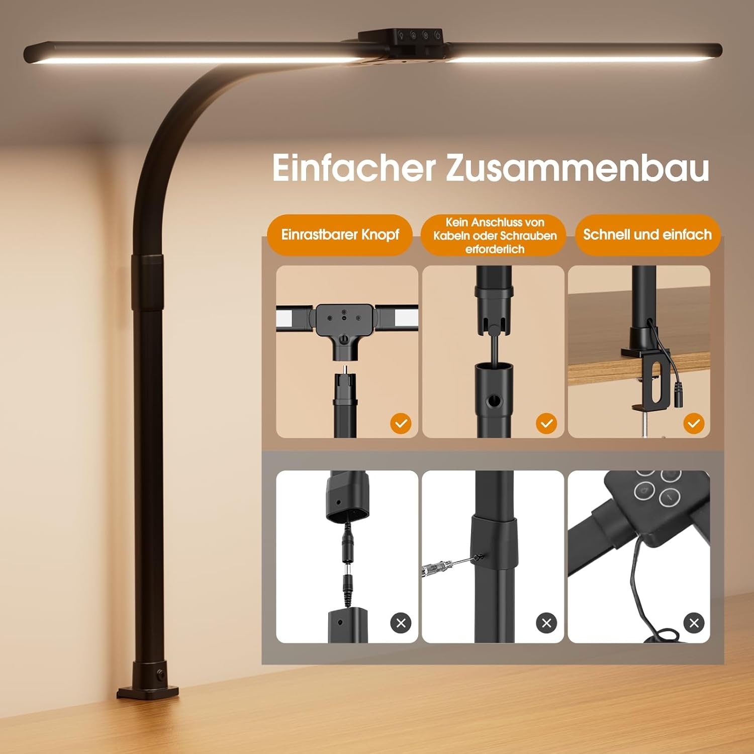 LED Doppelkopf-Schreibtischlampe dimmbar - bis zu 35% Rabatt im Outlet