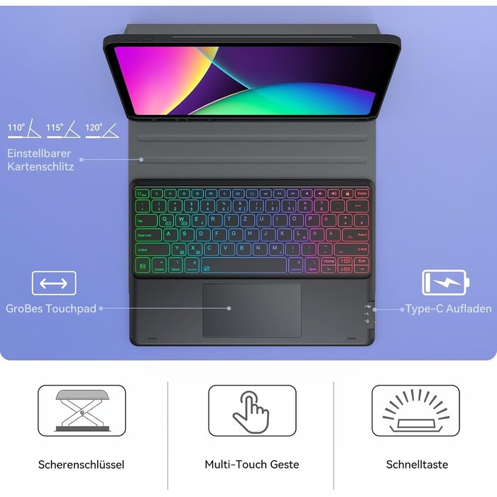 Tastatur-Hülle für iPad Pro 12.9 mit Trackpad & QWERTZ - bis zu 35% Rabatt