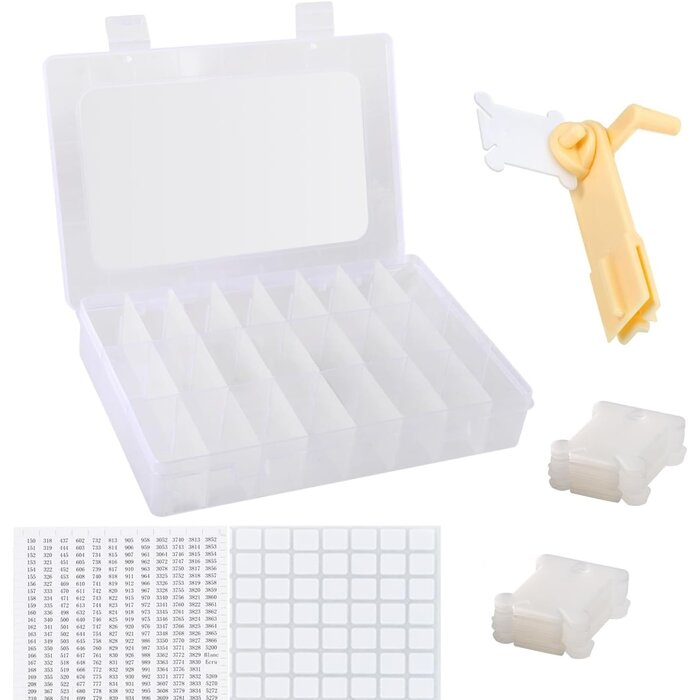 Stickgarn-Organizer Box mit 40 Spulen & Wickler - Sparen Sie bis zu 35%
