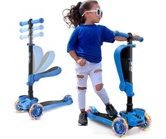 3-Rad-Kinderroller mit LED-Rädern & Sitz - Faltbar - bis zu 35% Rabatt