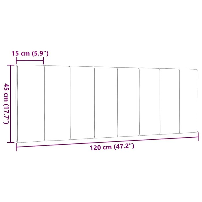 Bettkopfteil Kissen 120x45 cm Lichtgrau - Outlet bis zu 35% Rabatt