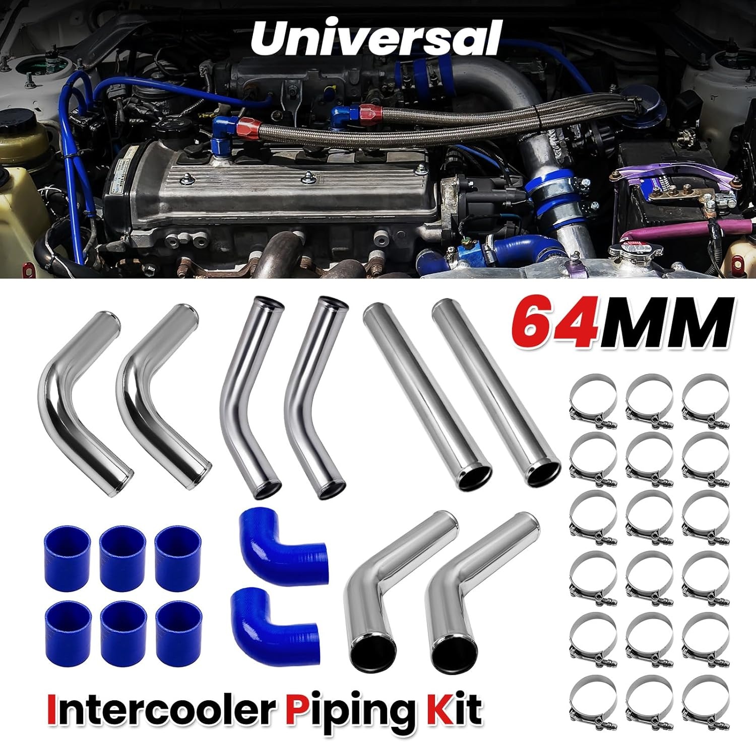 Universal Ladeluftkühler Rohr-Kit 2,5 Zoll - Aluminium - bis zu 35% Rabatt