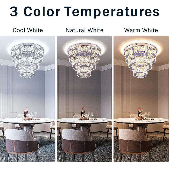 LED-Kristall-Deckenleuchte 40cm, Blumen-Design, Dimmbar, bis zu 35% Rabatt