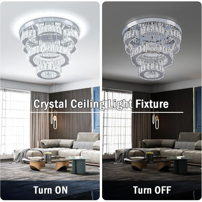 LED-Kristall-Deckenleuchte 40cm, Blumen-Design, Dimmbar, bis zu 35% Rabatt