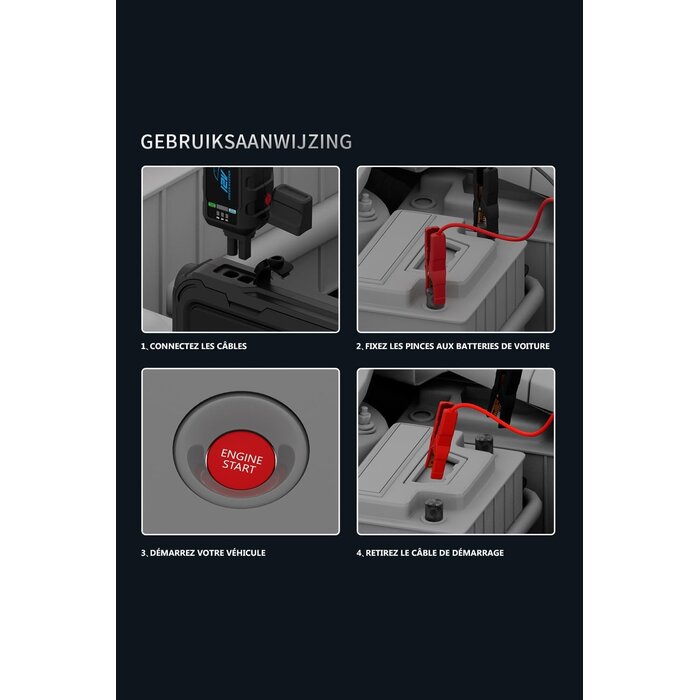 Tragbare 1000A Starthilfe Powerbank für 12V Fahrzeuge - bis zu 35% Rabatt