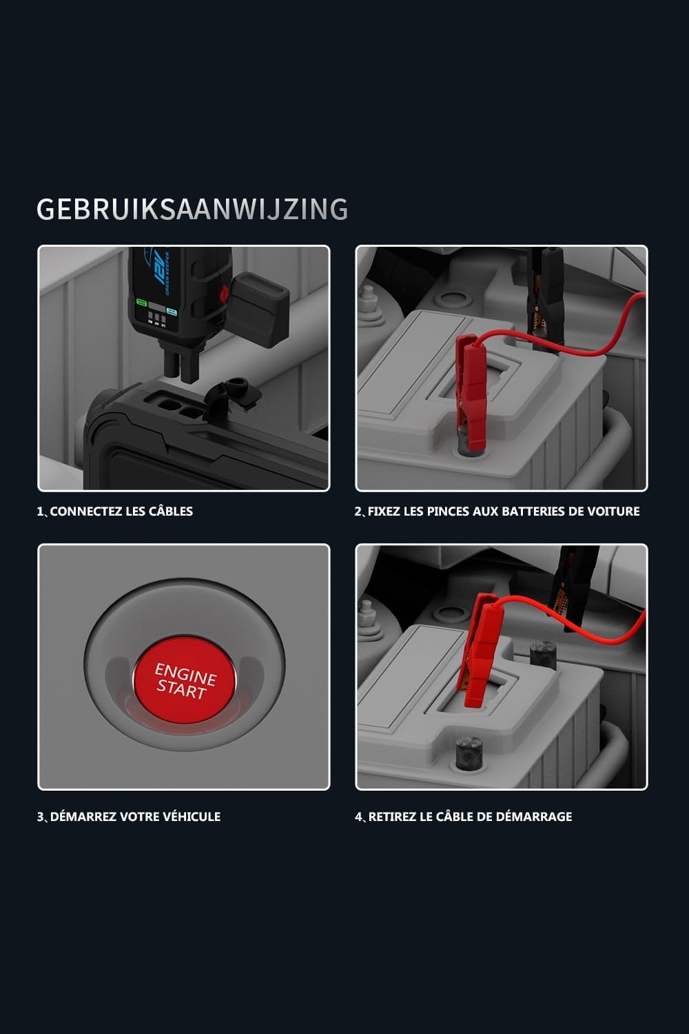 Tragbare 1000A Starthilfe Powerbank für 12V Fahrzeuge - bis zu 35% Rabatt