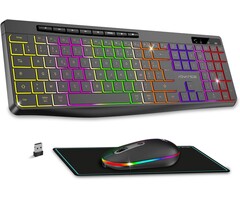 Kabelloses RGB-Tastatur-Maus-Set Schwarz - Jetzt bis zu 35% Rabatt sichern