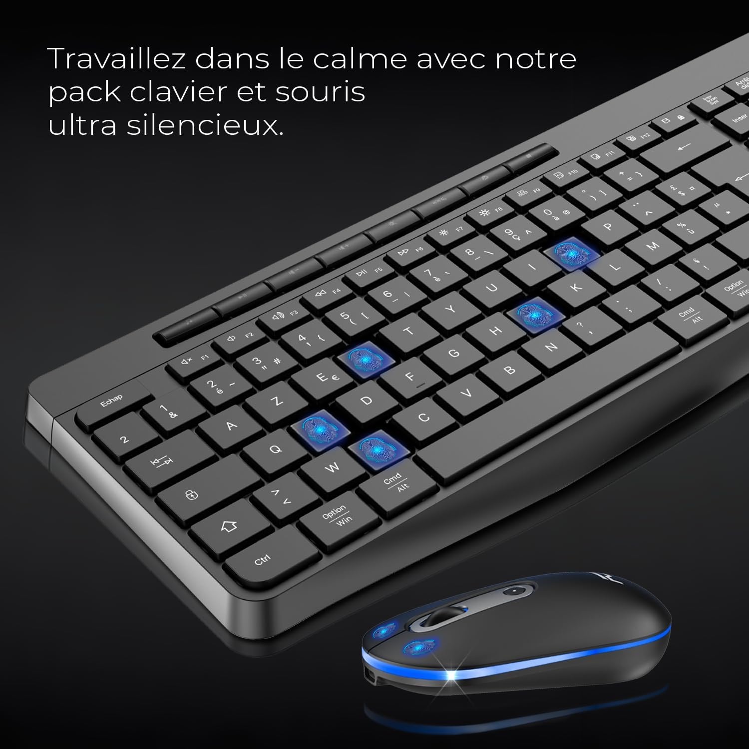 Kabelloses RGB-Tastatur-Maus-Set Schwarz - Jetzt bis zu 35% Rabatt sichern