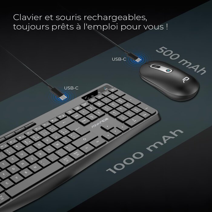 Kabelloses RGB-Tastatur-Maus-Set Schwarz - Jetzt bis zu 35% Rabatt sichern