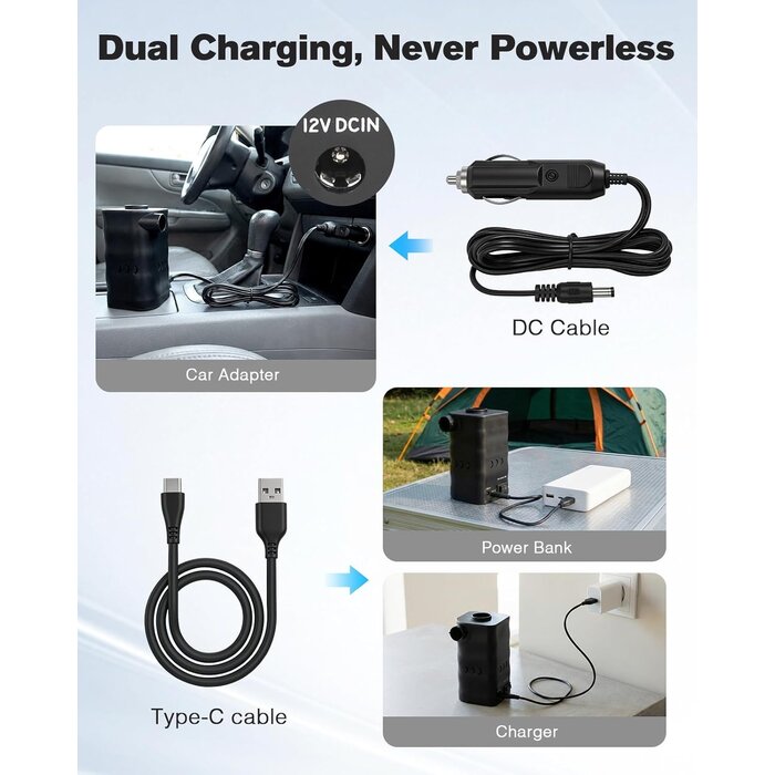 Elektrische Luftpumpe 6000 mAh - Tragbar & Kabellos - Jetzt bis zu 35% Rabatt