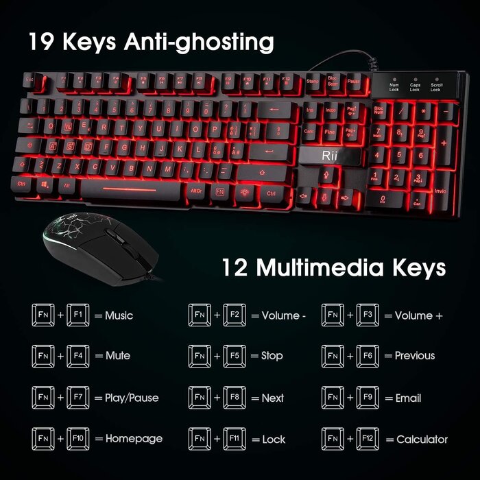 Gaming-Tastatur & Maus Set IT-Layout, bis zu 35% Rabatt