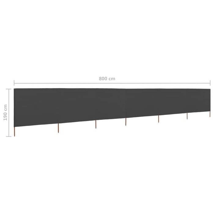 Flexibler Windschutz 800x160 cm, Anthrazit - Outlet-Rabatte bis zu 35%