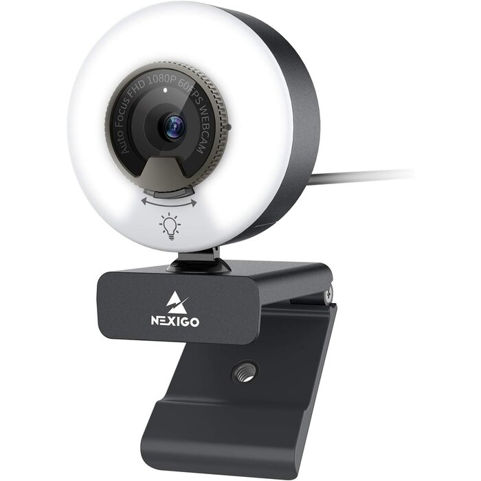 Full HD Webcam 1080p 60 FPS mit Ringlicht - bis zu 35% Rabatt