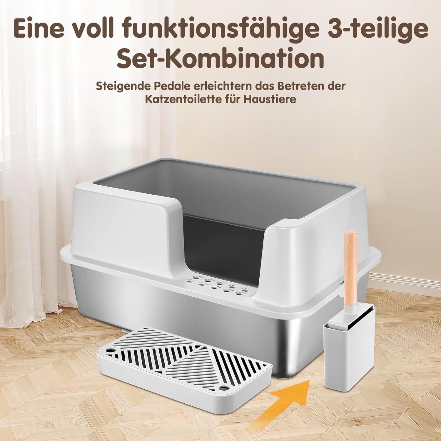 XXL Edelstahl-Katzentoilette - Hygienisch & geruchsneutral - Bis zu 35% Rabatt