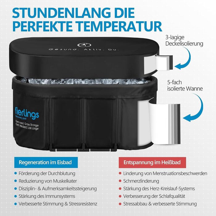 Ovales Eisbad 120 cm - Klappbare Kältewanne - Bis zu 35% Rabatt