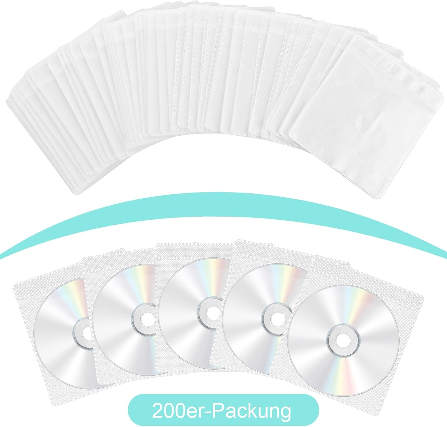 200x CD- & DVD-Schutzhüllen transparent - Platzsparend - bis zu 35% Rabatt
