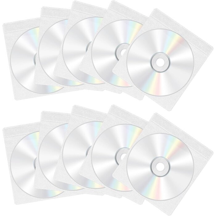200x CD- & DVD-Schutzhüllen transparent - Platzsparend - bis zu 35% Rabatt