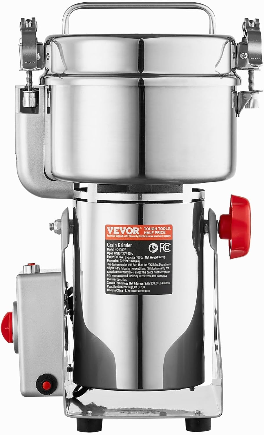 Elektrische Getreidemühle 1000g - 3000W - Edelstahl - bis zu 35% Rabatt